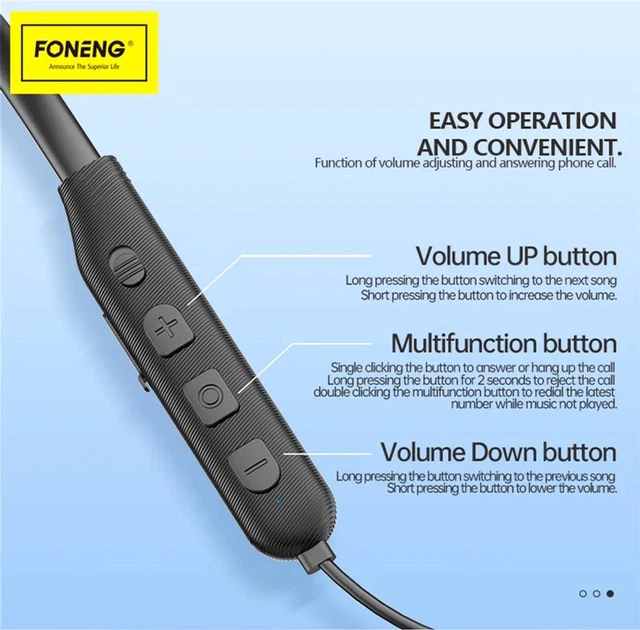 Наушники Foneng Bass Metal Neckband BL36 - изображение 4