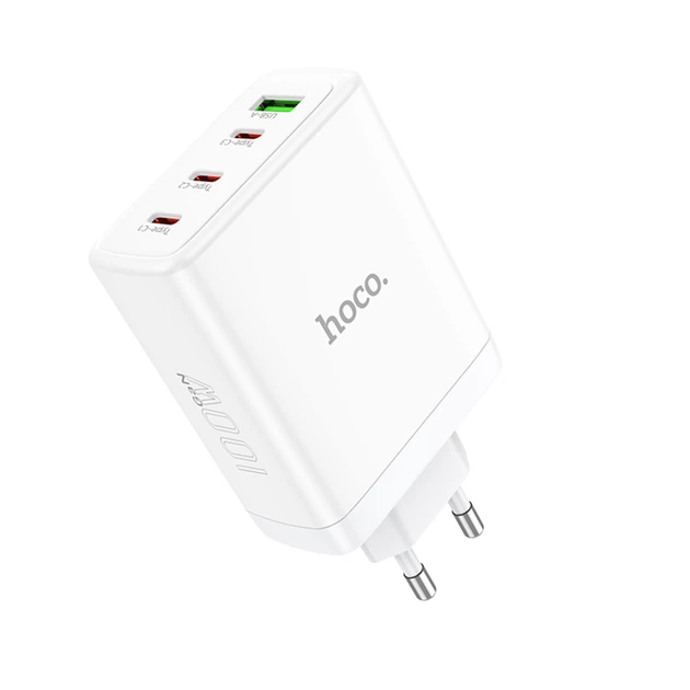 Зарядний пристрій HOCO N31 Leader PD100W four-port(3C1A) fast charger White - Фото 2 Зарядний пристрій HOCO N31 Leader PD100W four-port(3C1A) fast charger White - зображення 2