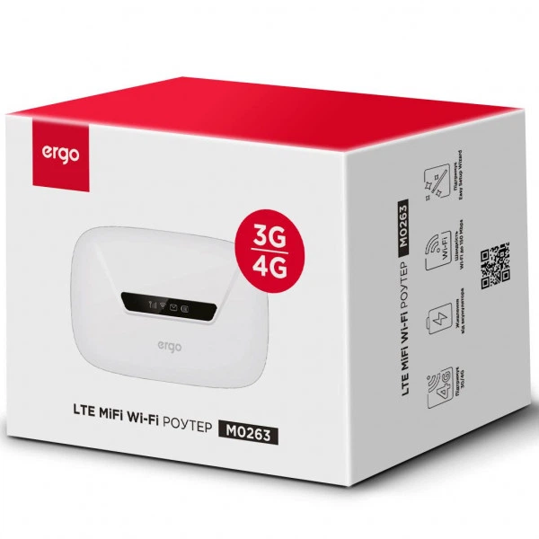 Маршрутизатор мобильный Ergo M0263 WIFI роутер cat4 3G/4G 2.4ГГц белый - изображение 6
