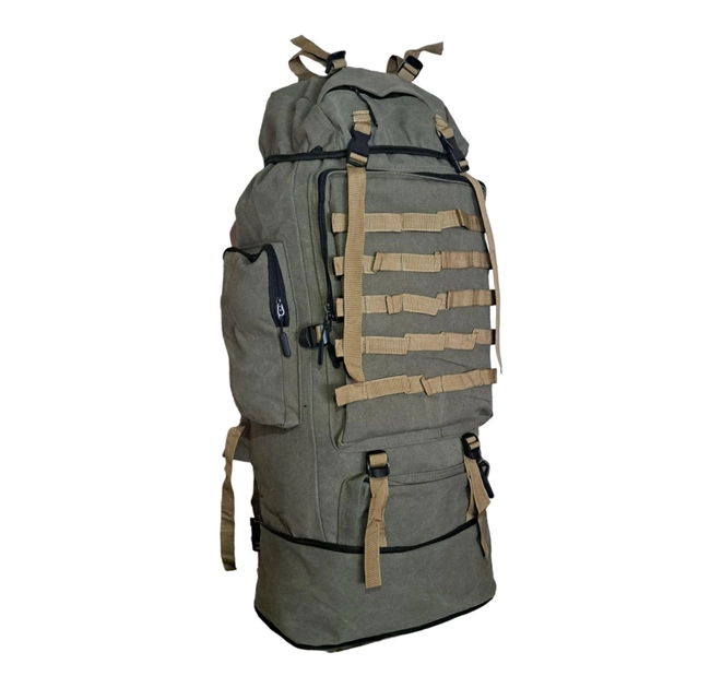 Тактический рюкзак трансформер брезентовий х010 Оливковый 105л - изображение 1