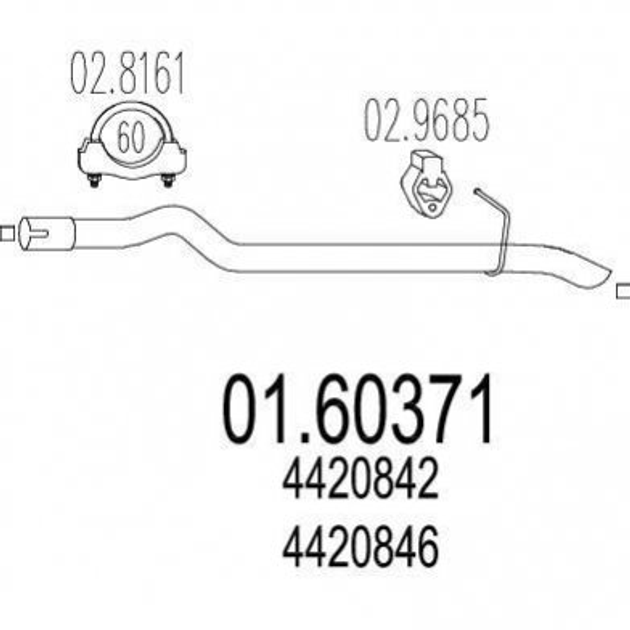 Глушитель MTS 0160371 Ford Transit, Connect 4420846, 4420842 - изображение 1