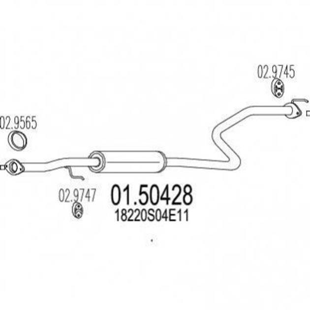 Глушитель средний MTS 0150428 Honda Civic 18220S04E11 - изображение 1