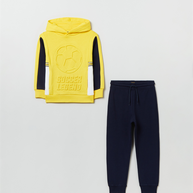Zestaw (bluza z kapturem + spodnie) dziecięcy OVS 1820779 122 cm Yellow (8056781570395) - obraz 1