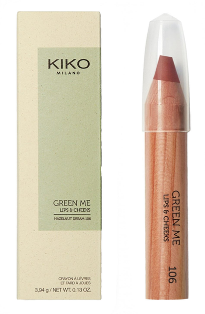 Róż do policzków Kiko Milano Green Me Lips & Cheeks 106 Hazelnut Dream 3.94 g (8025272646727) - obraz 1
