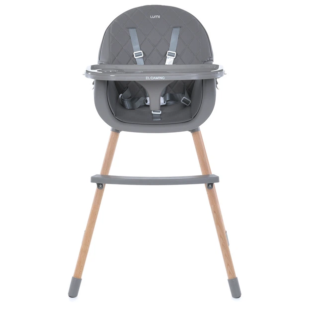 Стульчик для кормления El Camino LUMI ME 1111 Gray Серый | Деревянный высокий стульчик - изображение 4