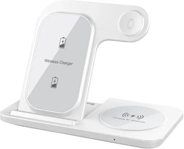 Док станция зарядка беспроводная Qi 3в1 Proda PD-W8 5-15W Watch AirPods Phone white - Фото 1 Док станция зарядка беспроводная Qi 3в1 Proda PD-W8 5-15W Watch AirPods Phone white - изображение 1