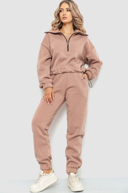 Спортивный костюм женский FS "OKKO" на флисе S-M Бежевый (102R401 ...