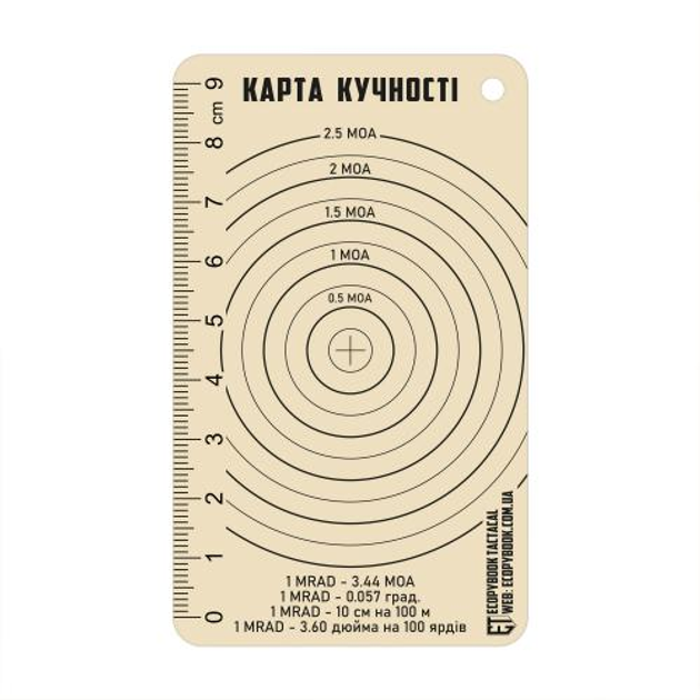 Линейка Другие тактическая Ecopybook Tactical Карта кучности (Clear) Единый - изображение 1