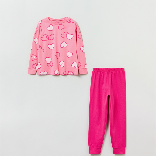Piżama (longsleeve + spodnie) OVS 1821592 110 cm Pink (8056781581377) - obraz 1