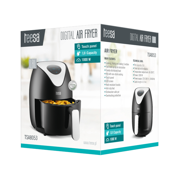 Аерогриль Аерофритюрниця TEESA DIGITAL AIR FRYER 1,8L - зображення 5