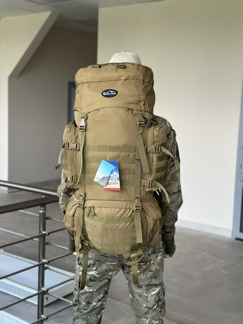 Туристичний великий рюкзак Tactic похідний військовий рюкзак рюкзак на 90 л тактичний рюкзак Койот (new-tur90-coyote) - зображення 2