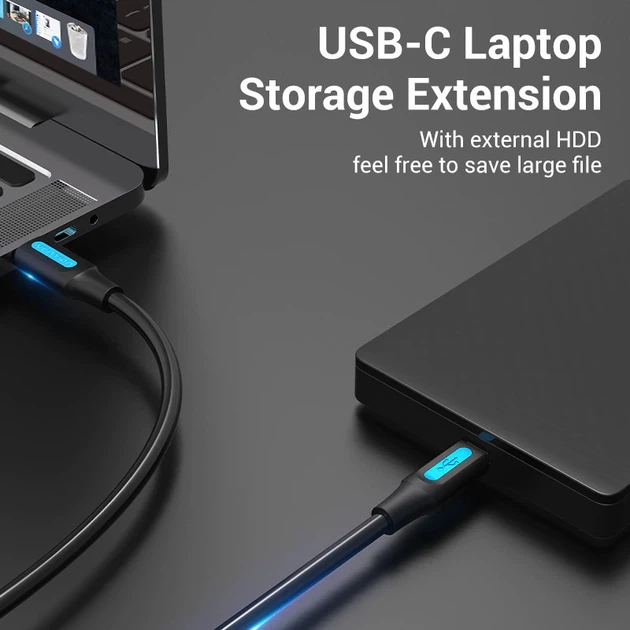 Кабель Type-C-MiniUSB Vention TPE Round 2A 480Mbps 1.5m Black (COWBG) - изображение 6