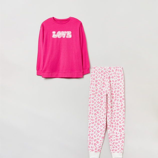 Piżama (longsleeve + spodnie) OVS 1821609 164 cm Pink (8056781581568) - obraz 1