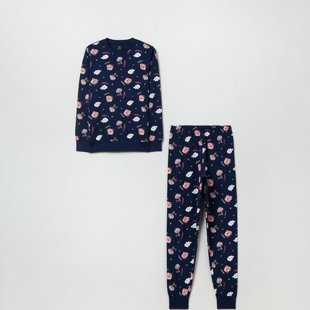 Piżama (longsleeve + spodnie) OVS 1843814 170 cm Blue (8056781808528) - obraz 1