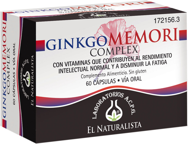 Дієтична добавка El Natural Ginkgomemori Complex 60 капсул (8410914320453) - зображення 1