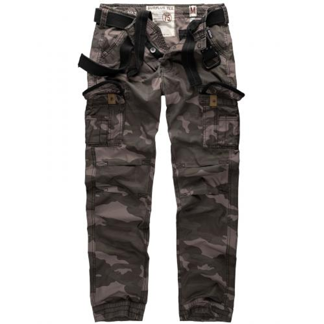 Штаны Surplus Raw Vintage SURPLUS PREMIUM TROUSERS SLIMMY (Black Camo) 2XL - изображение 1