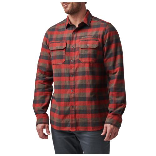 Рубашка 5.11 Tactical Lester Long Sleeve Shirt (Red Bourbon Plaid) 2XL - зображення 2