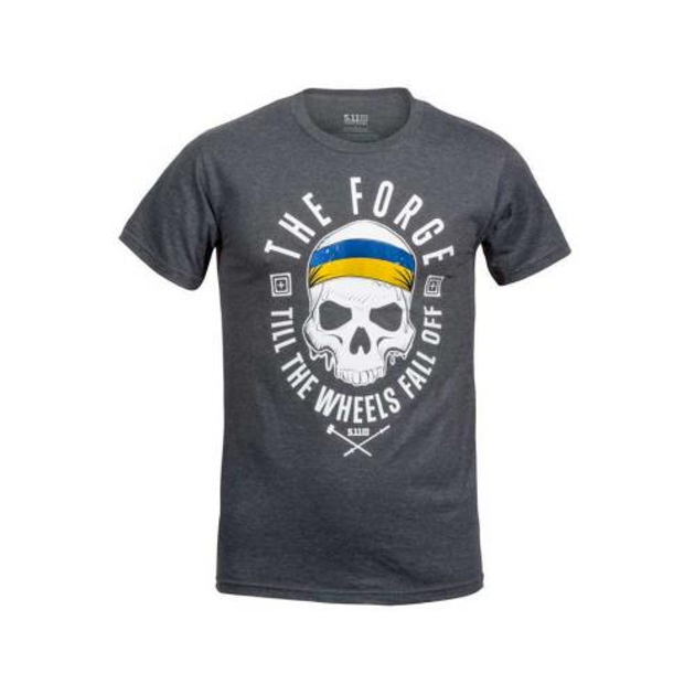 Футболка 5.11 Tactical THE FORGE UKRAINIAN FLAG TEE (лімітована серія) (Charcoal Heather) S - зображення 1