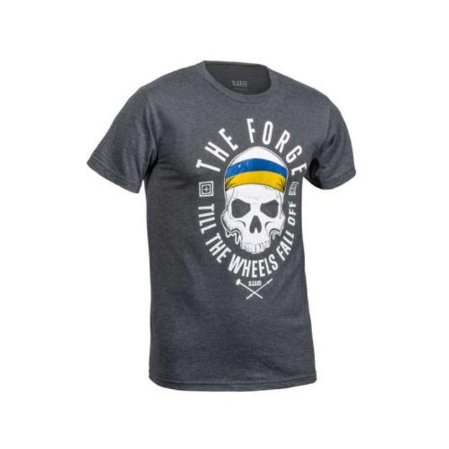 Футболка 5.11 Tactical THE FORGE UKRAINIAN FLAG TEE (лімітована серія) (Charcoal Heather) S - зображення 2