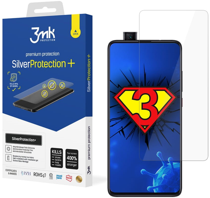 Захисна плівка 3MK Silver Protect+ для Poco X3 антибактеріальна (5903108306492) - зображення 1
