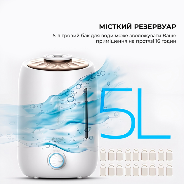 Зволожувач повітря Deerma 5L White DEM-F500 - зображення 8