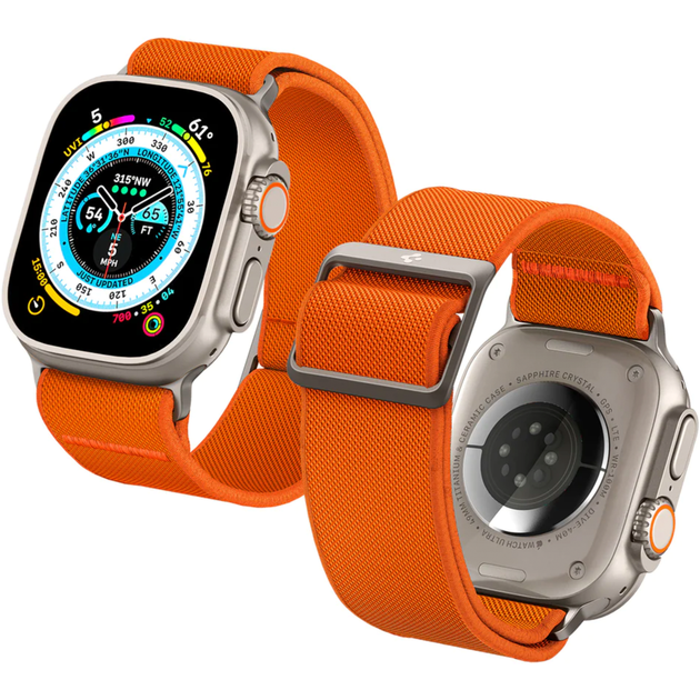 Тканинний ремінець для годинника Spigen Fit Lite for Watch 49/45/44/42mm, Orange (AMP05986) браслет для apple watch - зображення 2
