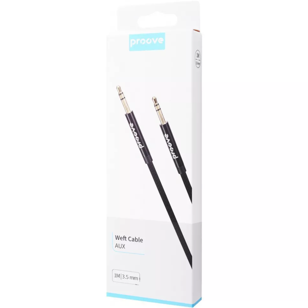 Кабель для подключения музыки Proove Weft 1m AUX Cable, Black в машину - Фото 4 Кабель для подключения музыки Proove Weft 1m AUX Cable, Black в машину - изображение 4