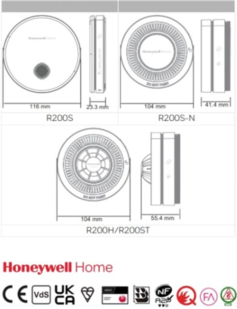 Датчик диму Honeywell Home R200S-N2 - зображення 4