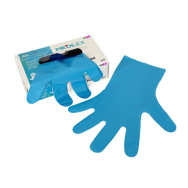 Медицинские перчатки Medilex,TPE, голубой, S, 100 шт Reflex - зображення 2