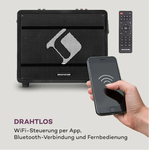 Караоке-система Pro Spin 8 12,1" Сенсорний дисплей 2 мікрофони Wi-Fi BT USB TF HDMI - зображення 6