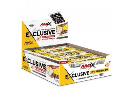 Протеїновий батончик Amix Exclusive Protein Bar 12 штук по 85 грамів Смак Ананас Кокос - Фото 1 Протеїновий батончик Amix Exclusive Protein Bar 12 штук по 85 грамів Смак Ананас Кокос - зображення 1
