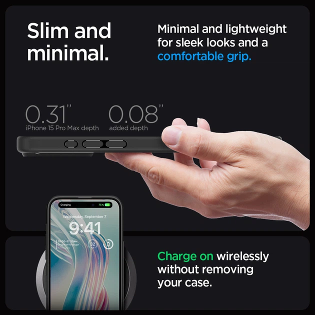 Чехол Spigen Ultra Hybrid для iPhone 15 Pro Max Matte Black (ACS06570) - изображение 7