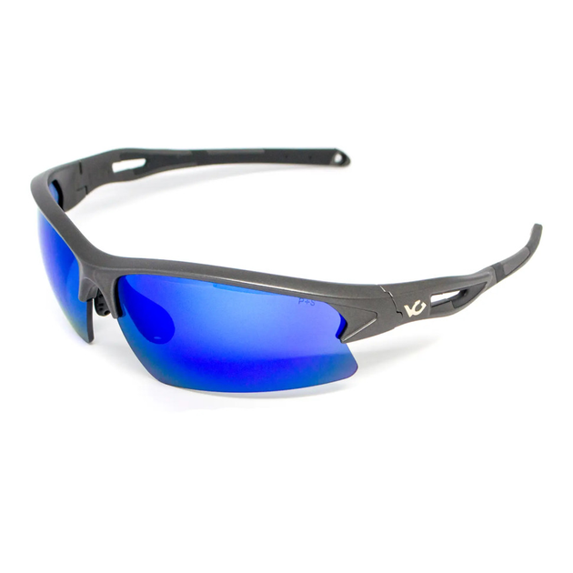 Очки защитные Venture Gear MontEagle GunMetal (ice blue mirror) Anti-Fog, зеркальные синие - изображение 1