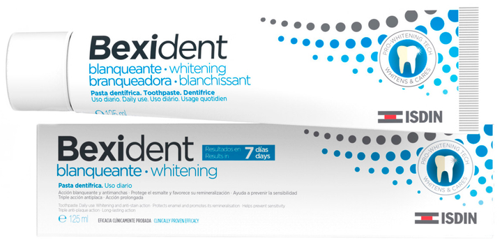 Зубна паста Isdin Bexident Whitening Відбілювальна 125 мл (8470001793423) - зображення 1