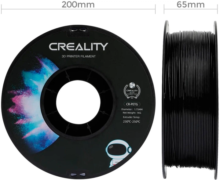 PETG-пластик Creality Filament для 3D-принтера 1.75 мм 1 кг Чорний (3301030035) - зображення 5