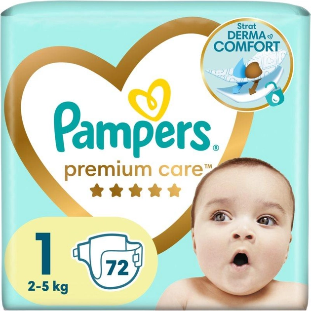 Pieluchy Pampers Premium Care Rozmiar 1 (2-5 kg) 72 szt (8006540858073) - obraz 1