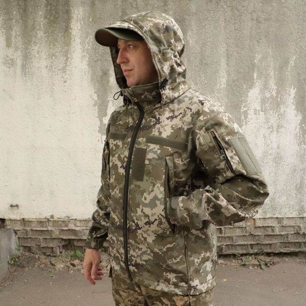 Тактична куртка "Шторм" Softshell піксель на флісі розмір 54 (911) - изображение 2
