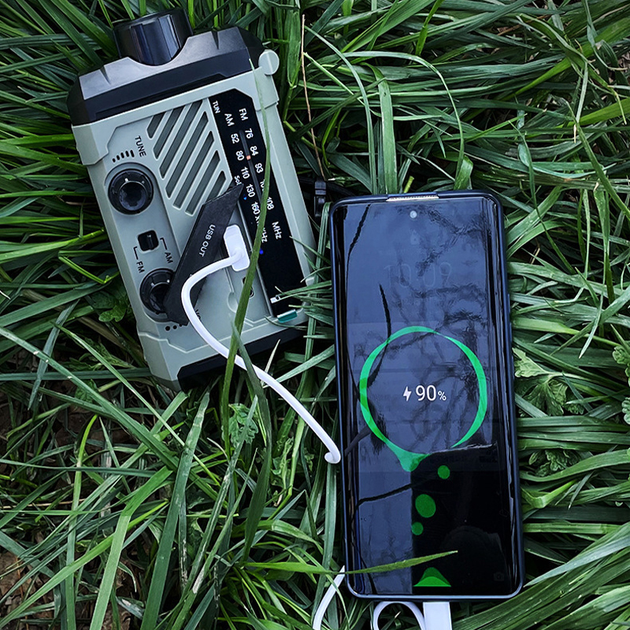 Фонарь кемпинговый KAYINOW 290 2000 mAh с динамо фм ам радио повербанком - изображение 7