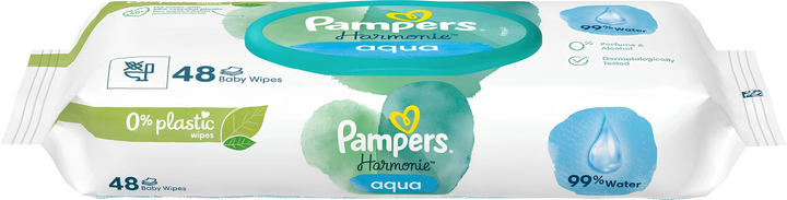 Chusteczki nawilżane Pampers Harmonie Aqua Baby Wipes 48 szt (8006540458563) - obraz 4