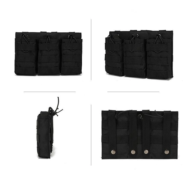 Подсумок AOKALI Outdoor A39 26*5*17cm Black с тройным наружным карманом - изображение 2