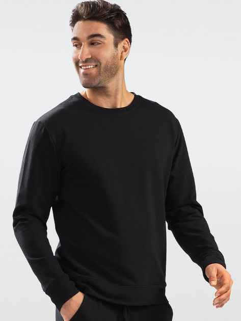 Sweter męski bawełniany DKaren Sweatshirt Justin XL Czarny (5903251464803) - obraz 1