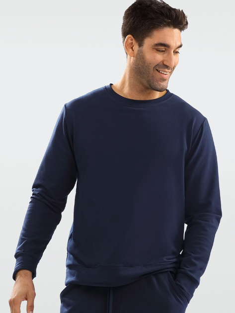 Sweter męski bawełniany DKaren Sweatshirt Justin XL Granatowy (5903251464841) - obraz 1