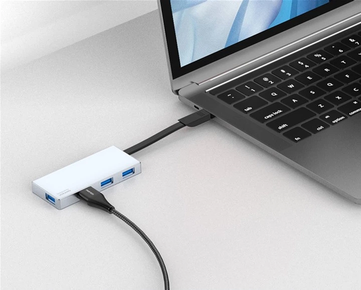 USB адаптер 4 в 1 HUB Vokamo із вбудованим шнуром Type-C VOKAMO HT3 (UFTHT3) - Фото 9 USB адаптер 4 в 1 HUB Vokamo із вбудованим шнуром Type-C VOKAMO HT3 (UFTHT3) - зображення 9
