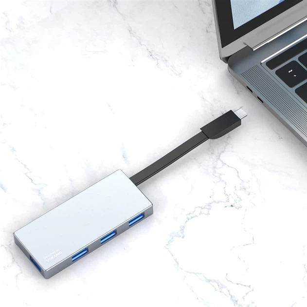 USB адаптер 4 в 1 HUB Vokamo із вбудованим шнуром Type-C VOKAMO HT3 (UFTHT3) - Фото 11 USB адаптер 4 в 1 HUB Vokamo із вбудованим шнуром Type-C VOKAMO HT3 (UFTHT3) - зображення 11