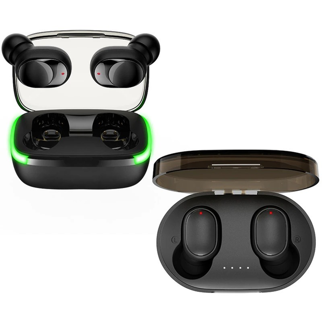 Наушники беспроводные Bluetooth, с кейсом прозрачная крышка, Черный ...