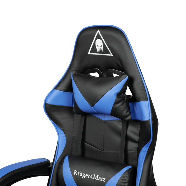 Крісло геймерське KrugerMatz GX-150 з підставкою для ніг Black/Blue - зображення 3