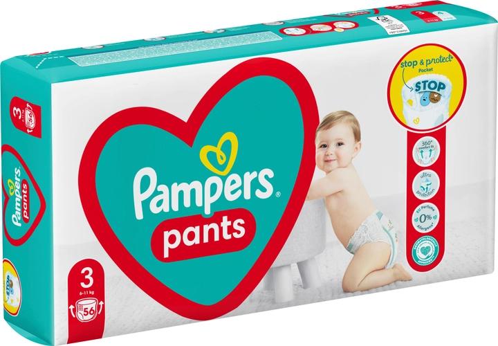 Підгузки-трусики Pampers Pants Розмір 3 (6-11 кг) 56 шт (8006540068663) - зображення 2