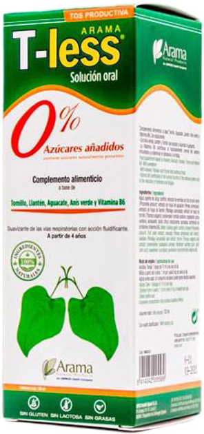 Suplement diety Pharmadiet Arama T-Less Jarabe 120 ml (8414042005589) - obraz 1