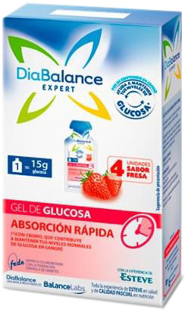 Suplement diety DiaBalance Gel Glucosa Absorcin Ripida 4x15 g (8410128002558) - obraz 1