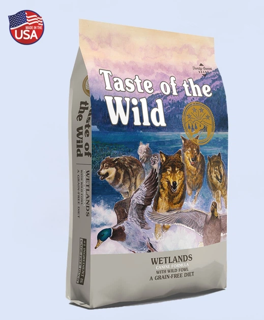 Сухой беззерновой корм для взрослых собак всех пород TOW Taste of the Wild Wetlands Canine утка & перепела 12.2 кг (9747-HT60) - Фото 1 Сухой беззерновой корм для взрослых собак всех пород TOW Taste of the Wild Wetlands Canine утка & перепела 12.2 кг (9747-HT60) - изображение 1